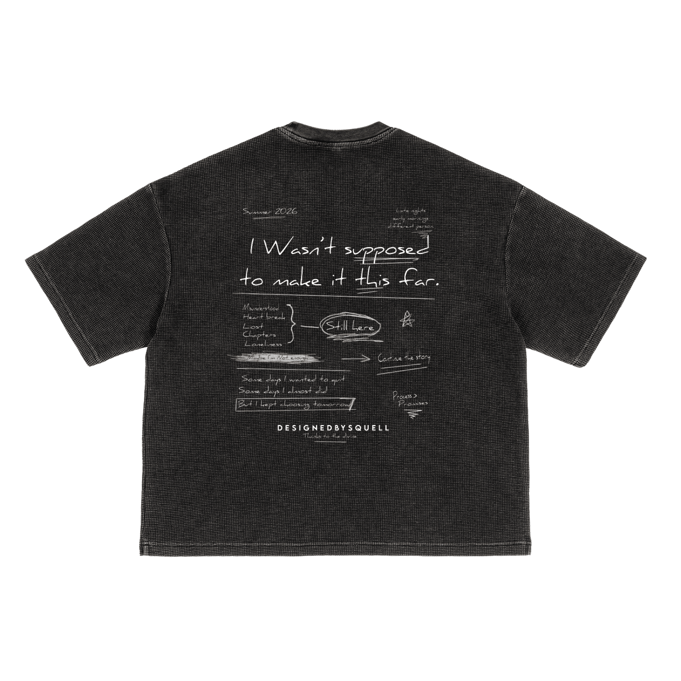 Page 1 Waffle Tee - DesignedBySquell - 260826PODPQ7691001BlackSPage 1 Waffle TeeODMPOD