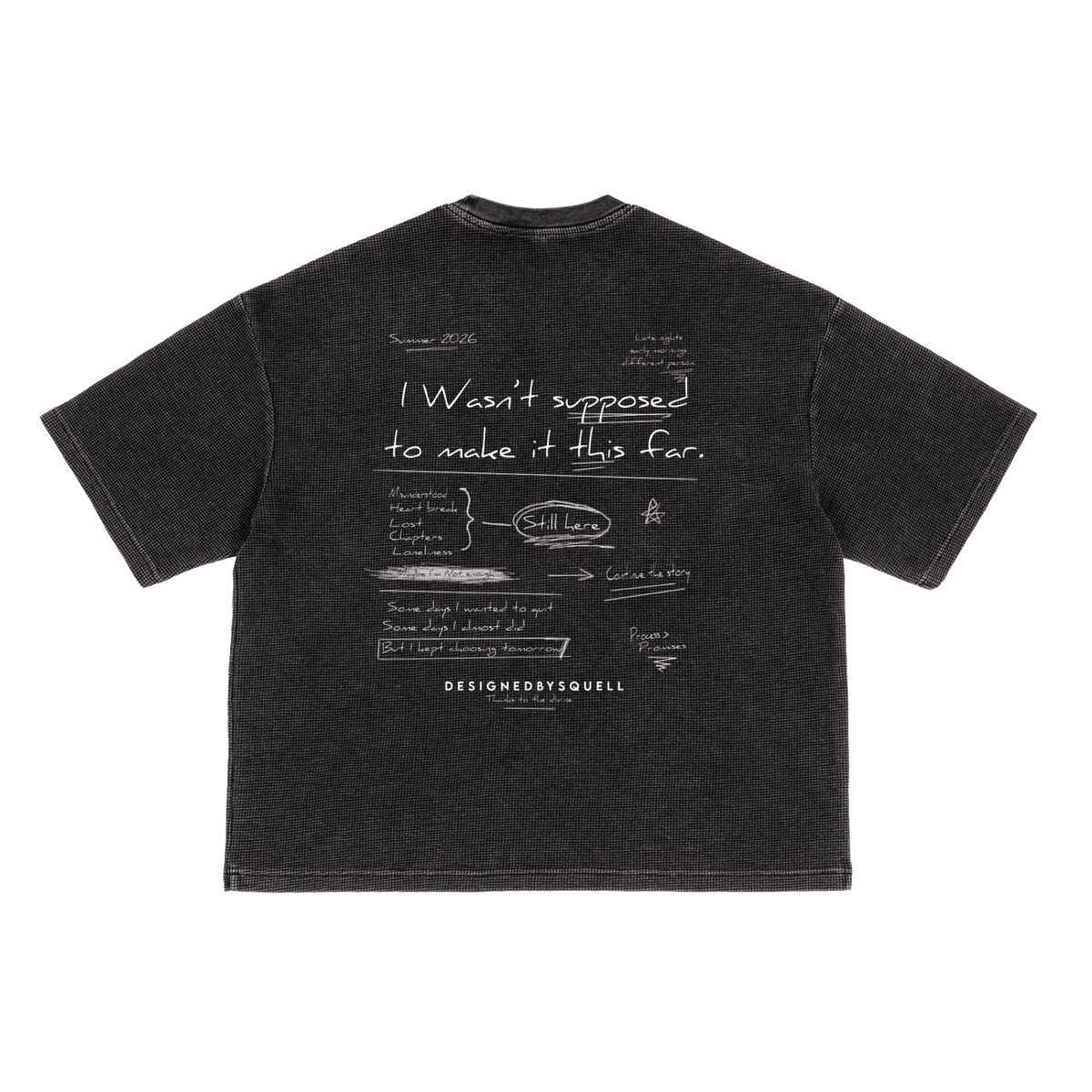 Page 1 Waffle Tee - DesignedBySquell - 260826PODPQ7691001BlackSPage 1 Waffle TeeODMPOD
